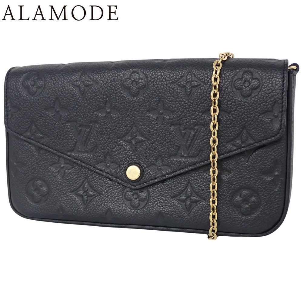 Louis Vuitton Monogram Empreinte Pochette Pouch Wallet Leather Noir Black